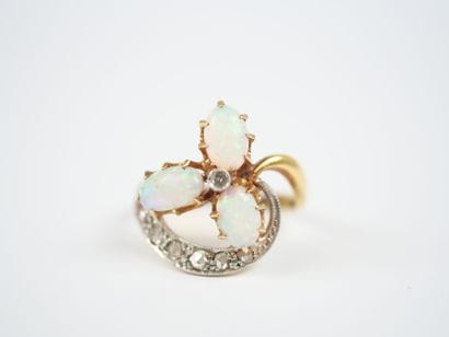 18K (750‰) yellow gold and white gold or...