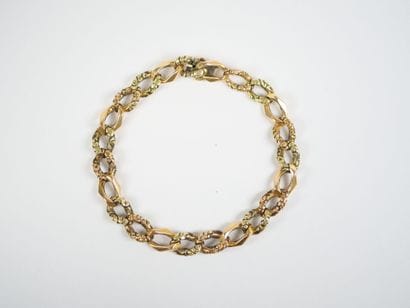 18K yellow gold (750‰) two-tone bracelet...