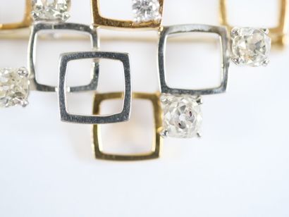 18K (750‰) yellow and white gold brooch consisting...
