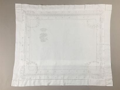 Taie d'oreiller d'enfant en coton blanc ornée...