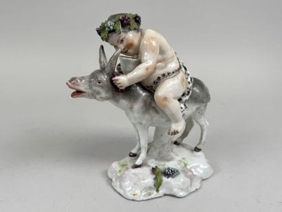 MEISSEN.
Sujet en porcelaine polychrome et...