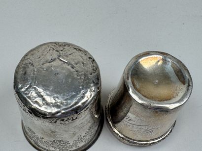 Deux timbales en argent 950/1000, poinçon...