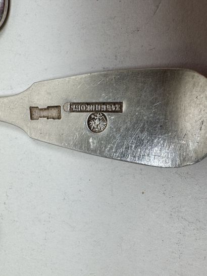 RUSSIE, XIXe.
Série de 11 cuillères en argent...