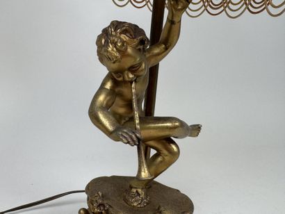 Petite lampe de chevet en laiton ou bronze...