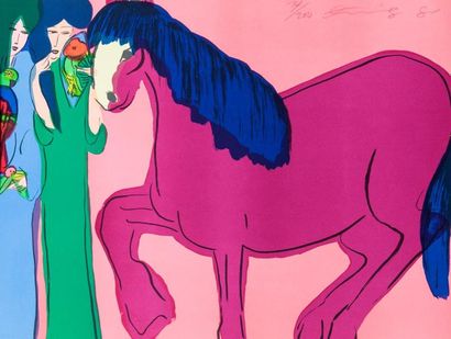 TING WALASSE
Le cheval rouge Lithographie...