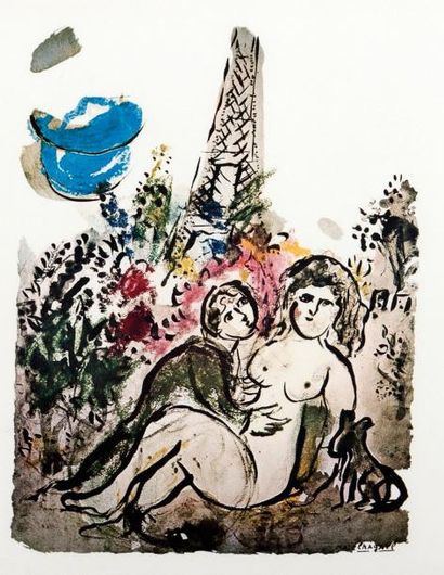 CHAGALL Marc (d'après)
Couleur amour Lithographie...