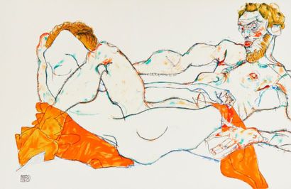 Egon SCHIELE (1890-1918)
Le drap rouge Lithographie...