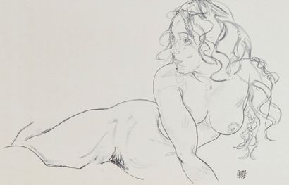 Egon SCHIELE (1890-1918)
Reclining nude with...