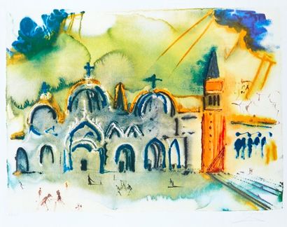 Salvador DALI (1904-1989)
Venise, la Basilique...