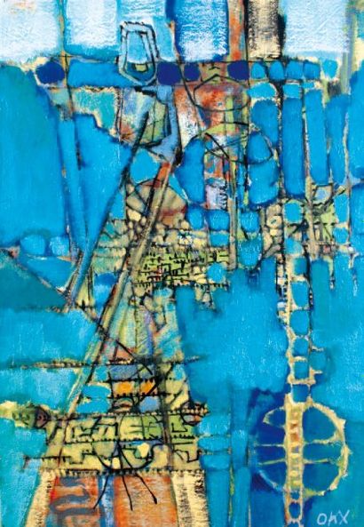Okx Kees
Variation d'un bleu musical Huile...