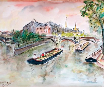 Dubuc Roland
Paris, Pont-Neuf, péniches sur...