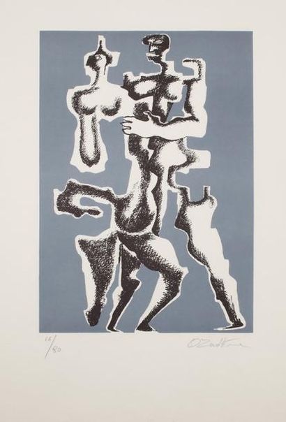 ZADKINE Ossip
Couple Lithographie sur papier...