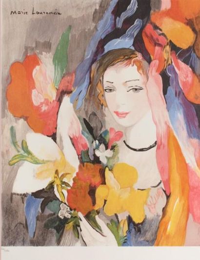 LAURENCIN Marie
Jeune fille au bouquet Lithographie...