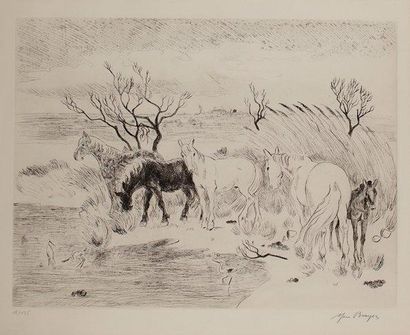 BRAYER Yves
Chevaux en Camargue Gravure pointe...