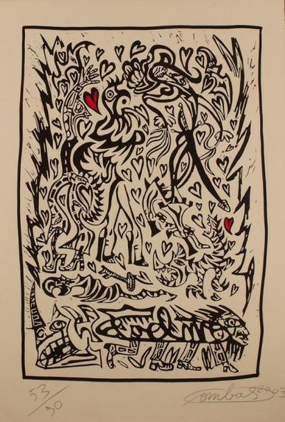 COMBAS Robert
Coeurs Lithographie sur papier...