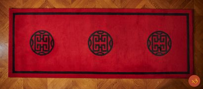Trois tapis galerie tuftés main en laine...