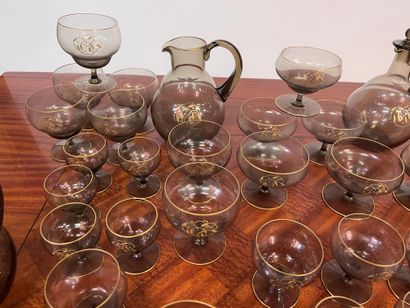 DAUM Nancy
Important service in smoked crystal,...