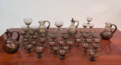 DAUM Nancy
Important service in smoked crystal,...