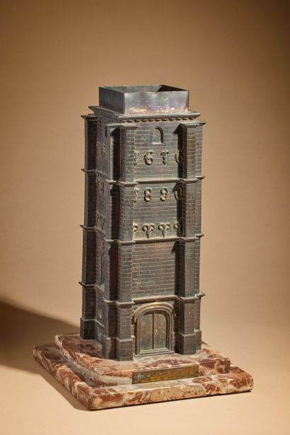 XXth century 
Bronze bell tower representing...