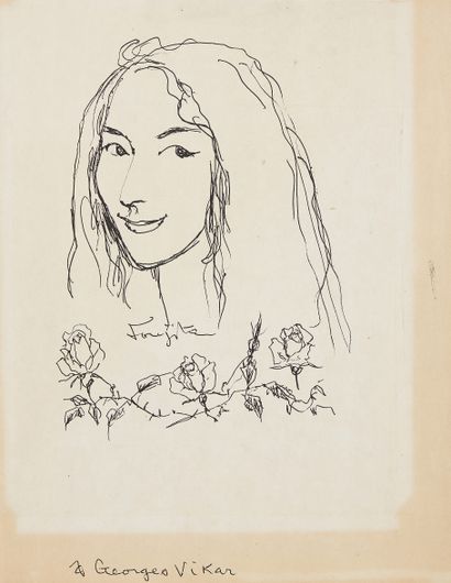 Léonard FOUJITA (1886-1969)
Portrait de l'actrice...