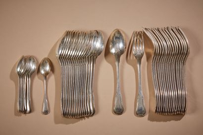 Partie de ménagère en argent 1er titre 925/000,...