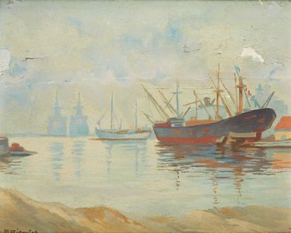 * BIRNNIER (XXe siècle)
Le Cargo
Huile sur...