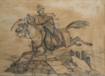 Ecole orientaliste du XIXe siècle
Cavalier...
