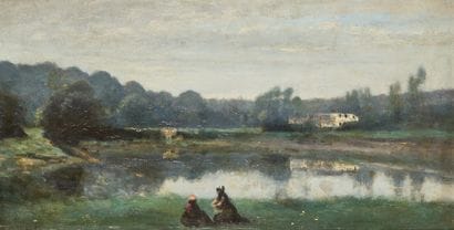 Ecole de la fin du XIXe siècle 
Paysage de...