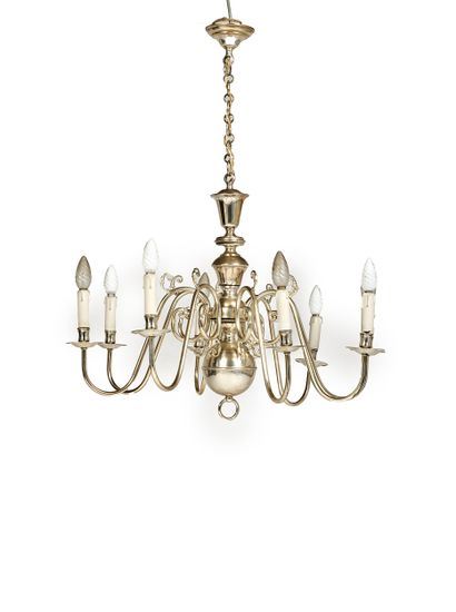 Lustre de style Hollandais en métal doré...