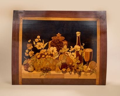 Suite de deux panneaux décoratifs en bois...