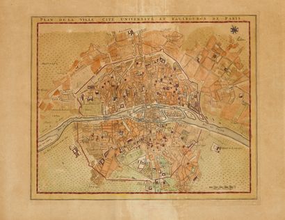 Plan de la ville, cité université et Fauxbourgs...