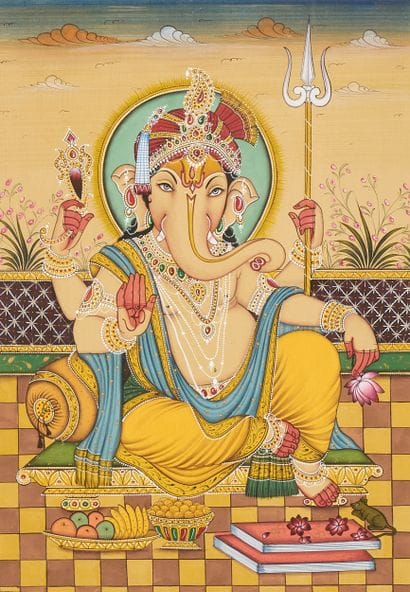 Krishna et Radha dans un paysage, Inde du...