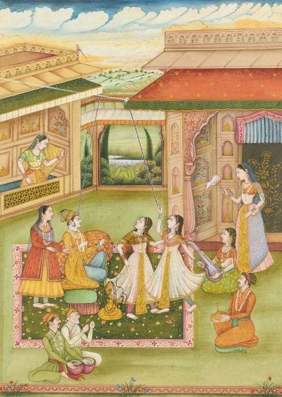 Trois scènes galantes, Inde moderne, dans...
