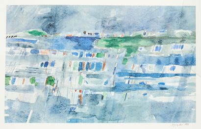 Pierre MEURICE (1915-1991) 
Vue des montagnes
Huile...