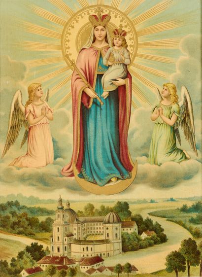 Lot de gravures et images d’Épinal, pieuse...