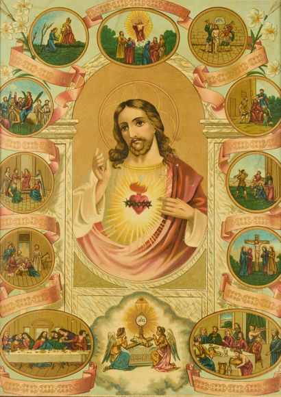 Lot de gravures et images d’Épinal, pieuse...