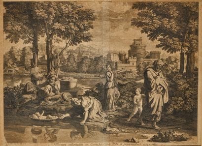 D'après Nicolas POUSSIN (1594-1665)
Moyses...