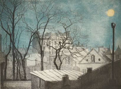 Achille OUVRE (1872-1951)
Mes toits 
Eau-forte...