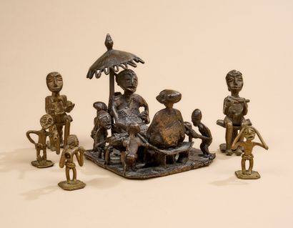 Sculpture en bronze 
On y joint cinq figure...