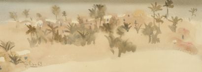 Pierre MEURICE (1915-1991) 
Vue des montagnes
Huile...