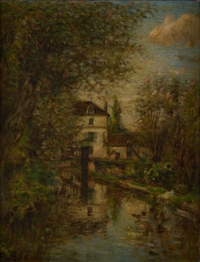 Ecole de la fin du XIXe siècle 
Paysage au...