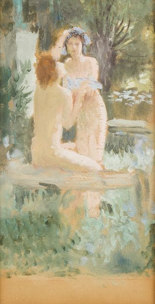Ecole moderne (XXe)
Les baigneuses
Gouache...