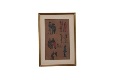 Ecole française du XIXe
Suite de cinq aquarelles...