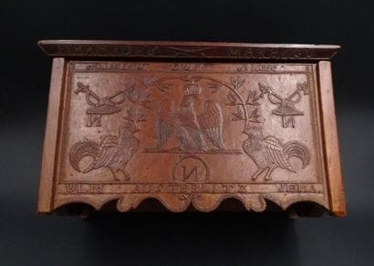 Coffret en bois orné d'un décor dédié à la...