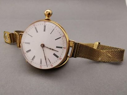 MONTRE de gousset en or montée en montre...