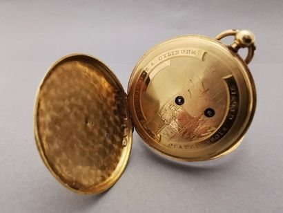 Une MONTRE de poche en or 750 mm à décor...