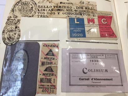 Album avec marques postales anciennes, cartes...