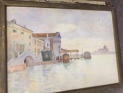 Pierre WALDECK-ROUSSEAU (1846-1904).
Venise.
Aquarelle...