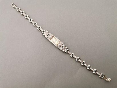CLERC. MONTRE de dame en platine 850 mmm,...