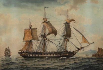Attribué à Adolphe SAVARD.
L'arrivée du Trois...